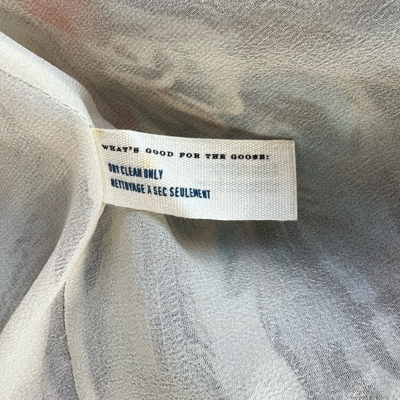 Anthropologie x Liefsdottir Floating Feathers Print Silk Dress, Blue/Cream, 0 - Picture 12 of 13